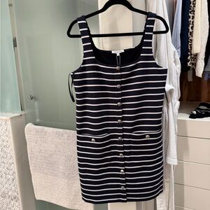 Veronica Beard Navy and White Striped Mini Dress